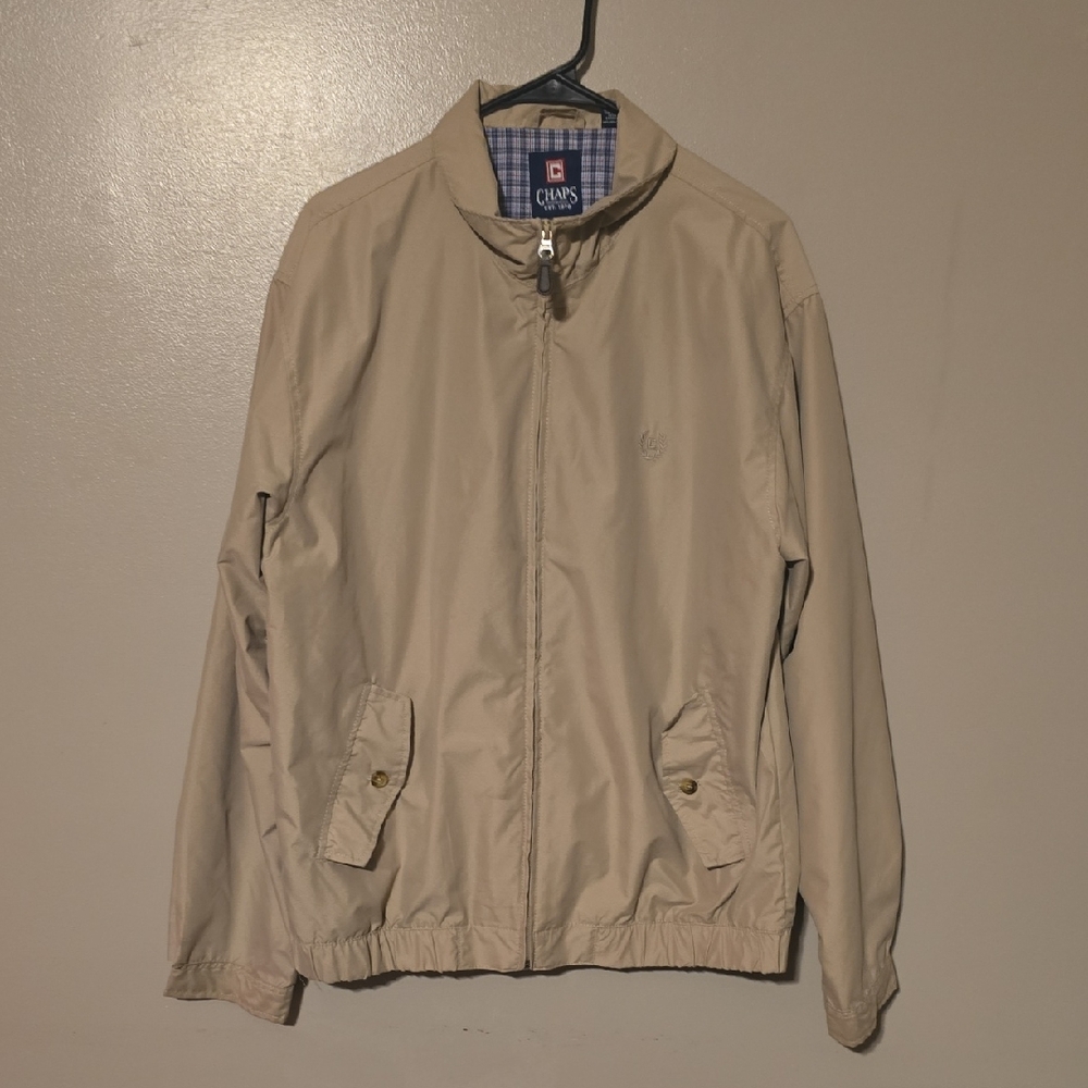 Chaps Jacket Mens M‎ Brown Golf Full Zip Plaid Lining Golfing Golfer Outdoors